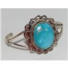 Image 2 : Navajo Blue Royston Turquoise Sterling Cuff Bracelet R Yazzie