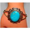 Image 4 : Navajo Blue Royston Turquoise Sterling Cuff Bracelet R Yazzie