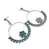 Image 2 : VTG Zuni Snake Eye Turquoise Dangle Earrings Sterling Silver Native American