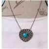Image 2 : Navajo Kingman Turquoise Heart Bar Necklace Sterling Silver Native G. James