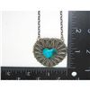 Image 5 : Navajo Kingman Turquoise Heart Bar Necklace Sterling Silver Native G. James