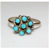 Image 1 : VTG Zuni Snake Eye Turquoise Cluster Ring Size 7 Sterling Silver