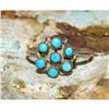 Image 2 : VTG Zuni Snake Eye Turquoise Cluster Ring Size 7 Sterling Silver