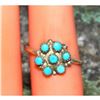 Image 3 : VTG Zuni Snake Eye Turquoise Cluster Ring Size 7 Sterling Silver