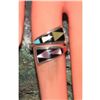Image 3 : Zuni Turquoise Coral Inlay Adjustable Ring Sz 7 Sterling Silver T. Qualo