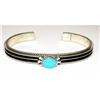 Image 1 : Navajo Sterling Turquoise Stacker Bracelet D. Yazzie Native American