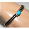 Image 8 : Navajo Sterling Turquoise Stacker Bracelet D. Yazzie Native American