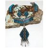 Image 3 : VTG Zuni Turquoise & Sterling Silver Dangle Necklace and Earrings Set