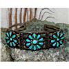 Image 2 : Old Pawn Zuni Turquoise Cluster Cuff Bracelet Turquoise Sterling Silver