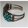 Image 5 : Old Pawn Zuni Turquoise Cluster Cuff Bracelet Turquoise Sterling Silver