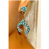 Image 3 : VTG Zuni Snake Eye Turquoise Naja Dangle Earrings Sterling Silver