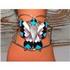 Image 4 : Massive Zuni Inlay Butterfly Cuff Bracelet Sterling Silver Alison Dishta