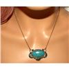 Image 2 : Navajo Royston Turquoise Bar Necklace Sterling Native American L. Goodluck