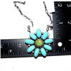 Image 4 : Navajo Sonoran Gold Turquoise Cluster Bar Necklace Sterling Silver B Lee