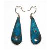 Image 1 : Navajo Morenci Turquoise Dangle Earrings Sterling Adam Fierro