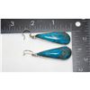 Image 3 : Navajo Morenci Turquoise Dangle Earrings Sterling Adam Fierro