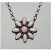 Image 2 : Navajo Pink Conch Cluster Bar Necklace Sterling Silver B. Lee