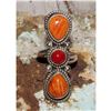 Image 1 : Navajo Orange Spiny Coral Ring Sz 7 Adjustable M. James
