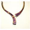 Image 1 : Navajo Sugilite Inlay Link Necklace Sterling Silver Calvin Begay