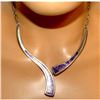 Image 5 : Navajo Sugilite Inlay Link Necklace Sterling Silver Calvin Begay