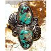 Image 1 : Navajo Kingman Turquoise Statement Ring Sz 6.5 C. Etsitty