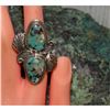 Image 4 : Navajo Kingman Turquoise Statement Ring Sz 6.5 C. Etsitty
