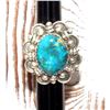 Image 3 : Massive Navajo Morenci Turquoise Ring Sz 8 Adjustable Adam Fierro