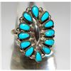 Image 2 : Zuni Turquoise Cluster Ring Size 9.5 Sterling Silver Mary Ann Felix Chavez