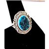 Image 2 : Navajo Kingman Turquoise Ring Sz 8.5 Sterling Silver Native American Signed