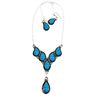 Image 2 : Zuni Turquoise Inlay Necklace and Earrings Set Sterling Silver F Lowsayatee