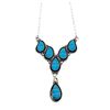 Image 3 : Zuni Turquoise Inlay Necklace and Earrings Set Sterling Silver F Lowsayatee
