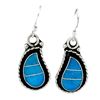 Image 5 : Zuni Turquoise Inlay Necklace and Earrings Set Sterling Silver F Lowsayatee