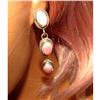 Image 1 : Navajo Sterling Silver Pink Conch Shell Dangle Earrings Sterling Silver T Long