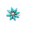Image 2 : Zuni Sterling Silver Turquoise Cluster Ring Size 6 D Leekity