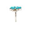 Image 4 : Zuni Sterling Silver Turquoise Cluster Ring Size 6 D Leekity