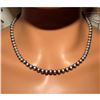 Image 1 : Navajo Pearls Necklace Sterling Silver 6mm Beads Necklace 18"L Choker