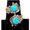 Image 2 : Navajo Kingman Turquoise Adjustable Bypass Ring Sz8 Sterling Silver