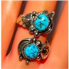 Image 4 : Navajo Kingman Turquoise Adjustable Bypass Ring Sz8 Sterling Silver