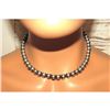 Image 2 : Navajo Pearls Necklace 6mm Sterling Silver Beads Choker Necklace 16"L