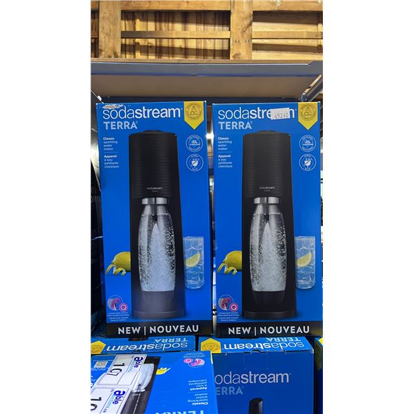 (2) SODASTREAM TERRA SPARKLING WATER MAKERS - *WORKING CONDITION UNKNOWN/MAY BE MISSING PARTS