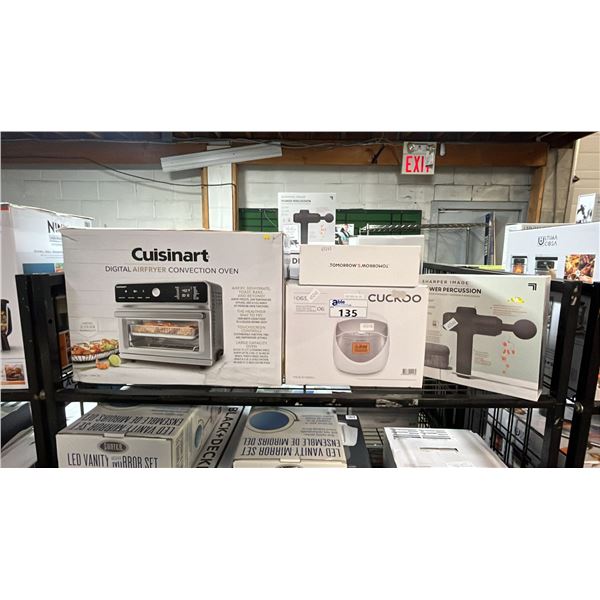AIRFRYER CONVECTION OVEN, RICE COOKER & (2) PERCUSSION MASSAGERS - *WORKING CONDITION UNKNOWN/
