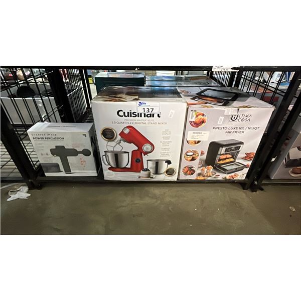 5.2L STAND MIXER, 10L AIR FRYER OVEN & PERCUSSION MASSAGER - *WORKING CONDITION UNKNOWN/