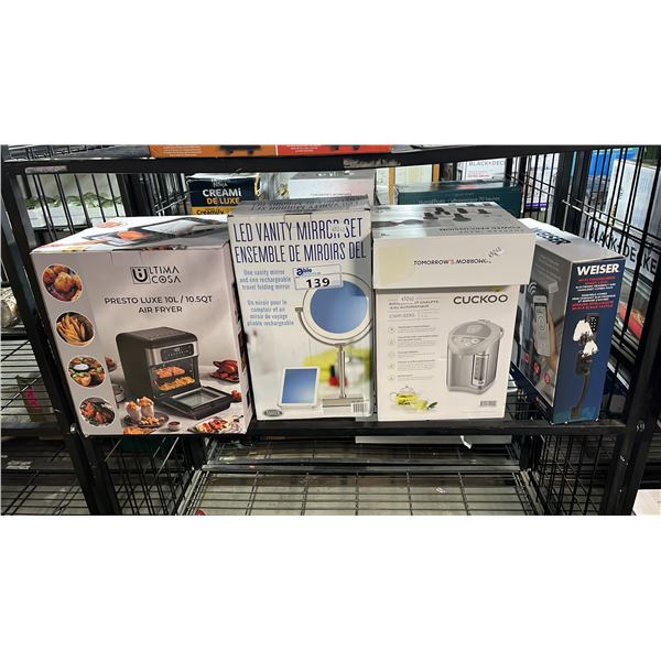 10L AIR FRYER OVEN, LED VANITY MIRROR SET, WEISER WI-FI TOUCHSCREEN LOCK & MORE