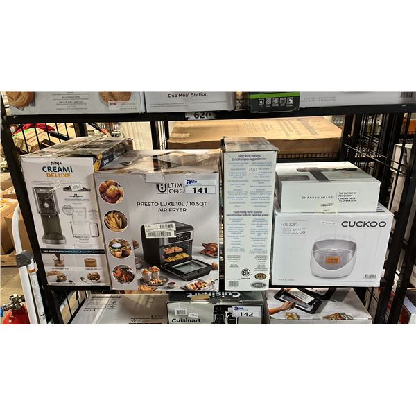 NINJA CREAMI, 10L AIR FRYER OVEN, LED VANITY MIRROR SET, PERCUSSION MASSAGER & RICE COOKER