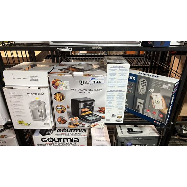 WI-FI SMART LOCK, 10L AIR FRYER OVEN, HOT WATER DISPENSER, PERCUSSION MASSAGER & MORE