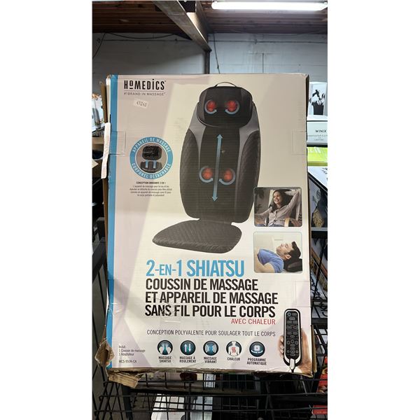 HOMEDICS 2-IN-1 SHIATSU MASSAGE CUSHION & CORDLESS BODY MASSAGER - *WORKING CONDITION UNKNOWN/