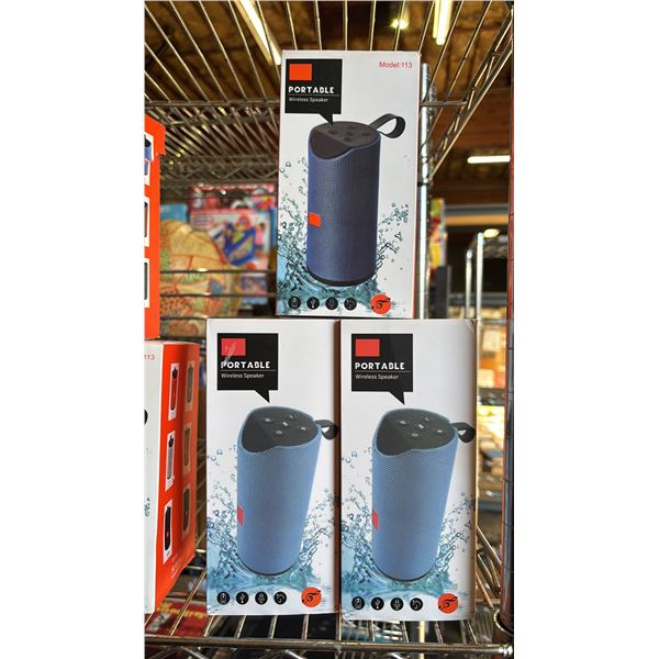 (3) PORTABLE WIRELESS SPEAKERS - MODEL: 113