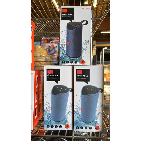 (3) PORTABLE WIRELESS SPEAKERS - MODEL: 113