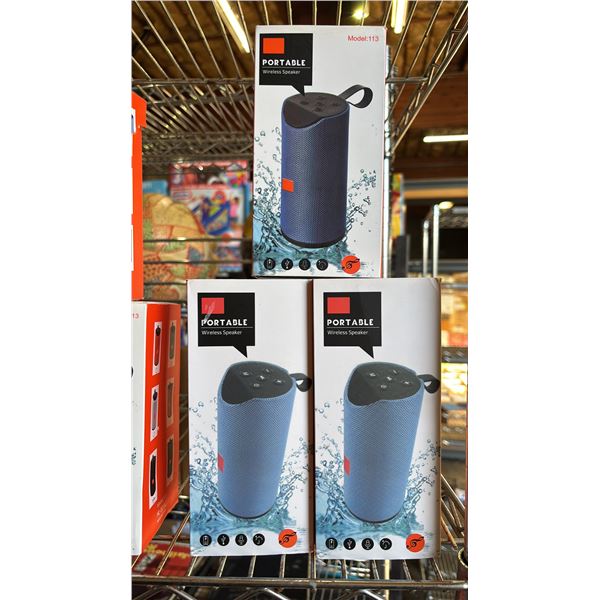 (3) PORTABLE WIRELESS SPEAKERS - MODEL: 113