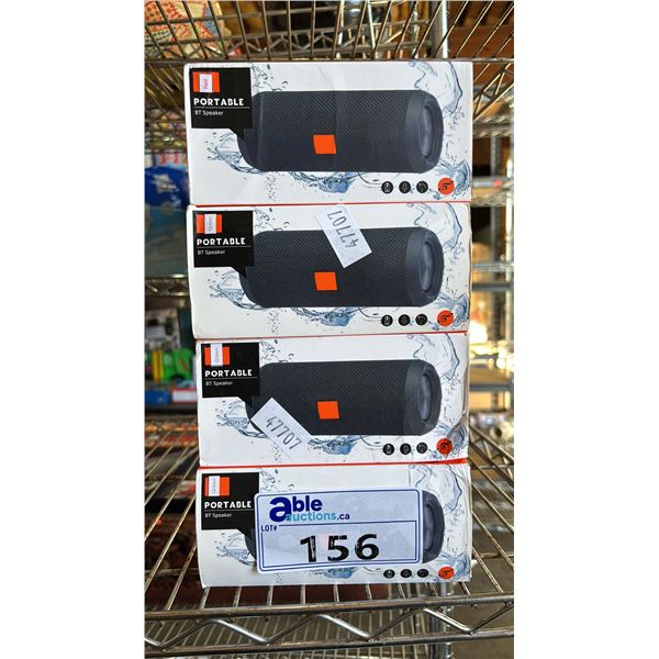 (4) PORTABLE BLUETOOTH SPEAKERS: 1 RED, 3 GREEN